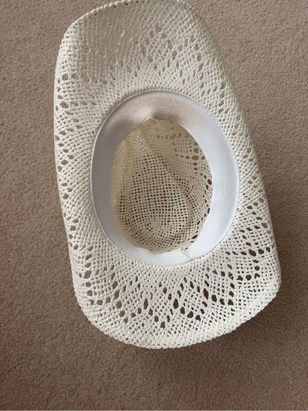 Amazon White Crochet Cowboy Hat with Beaded Band - Picture 4 of 6